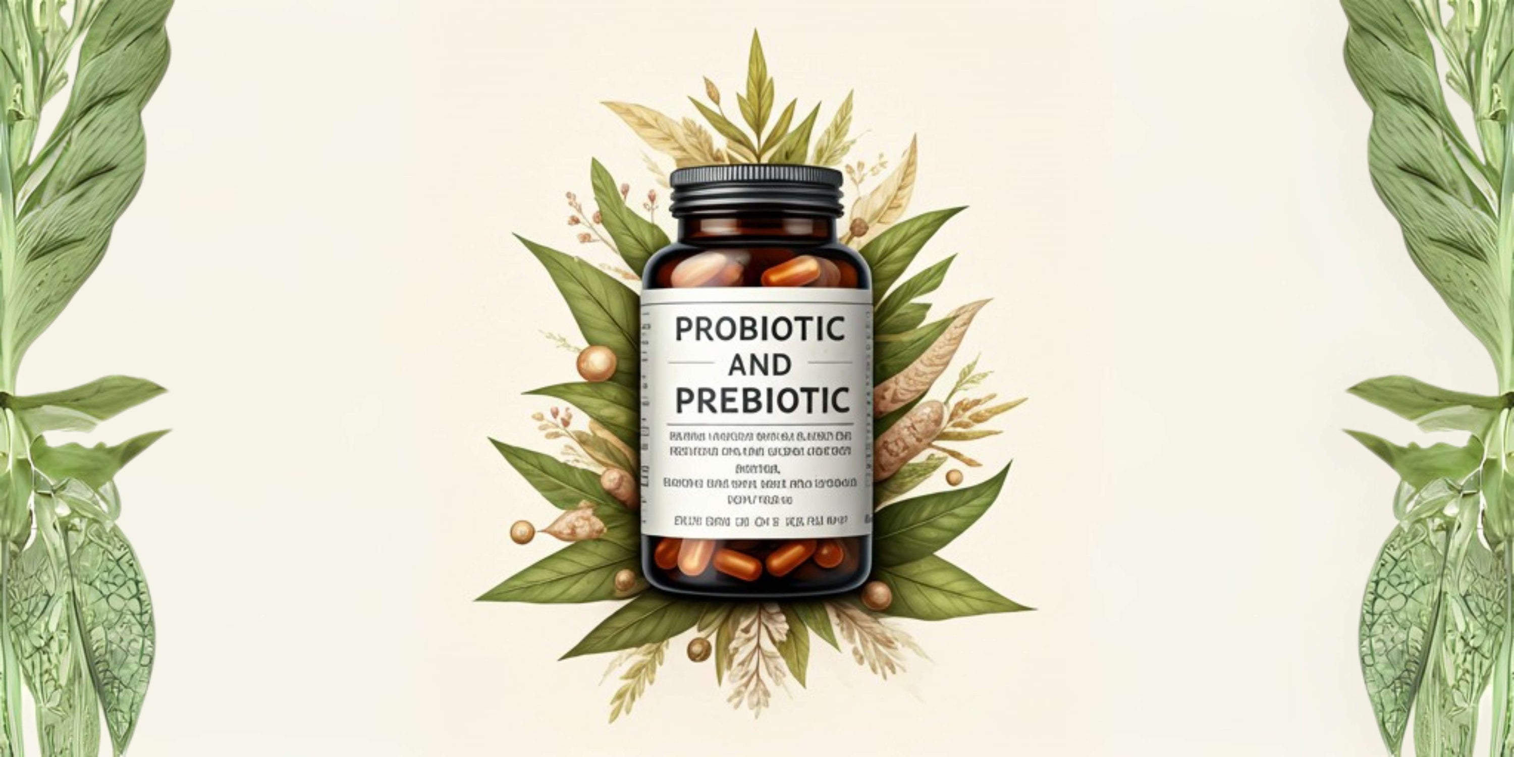 a bottle of probiotics with prebiotics