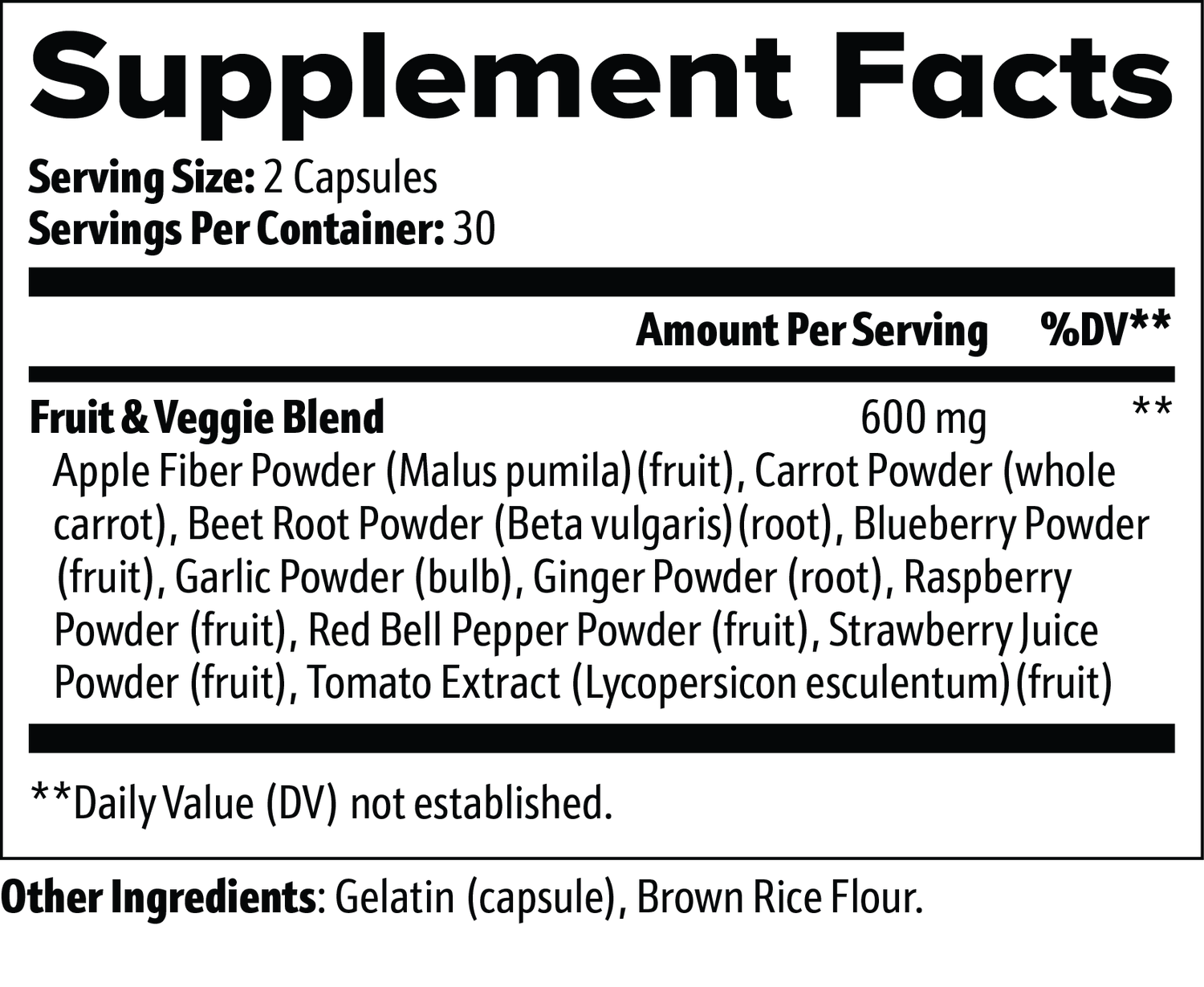 Fruit and Veggie Supplement