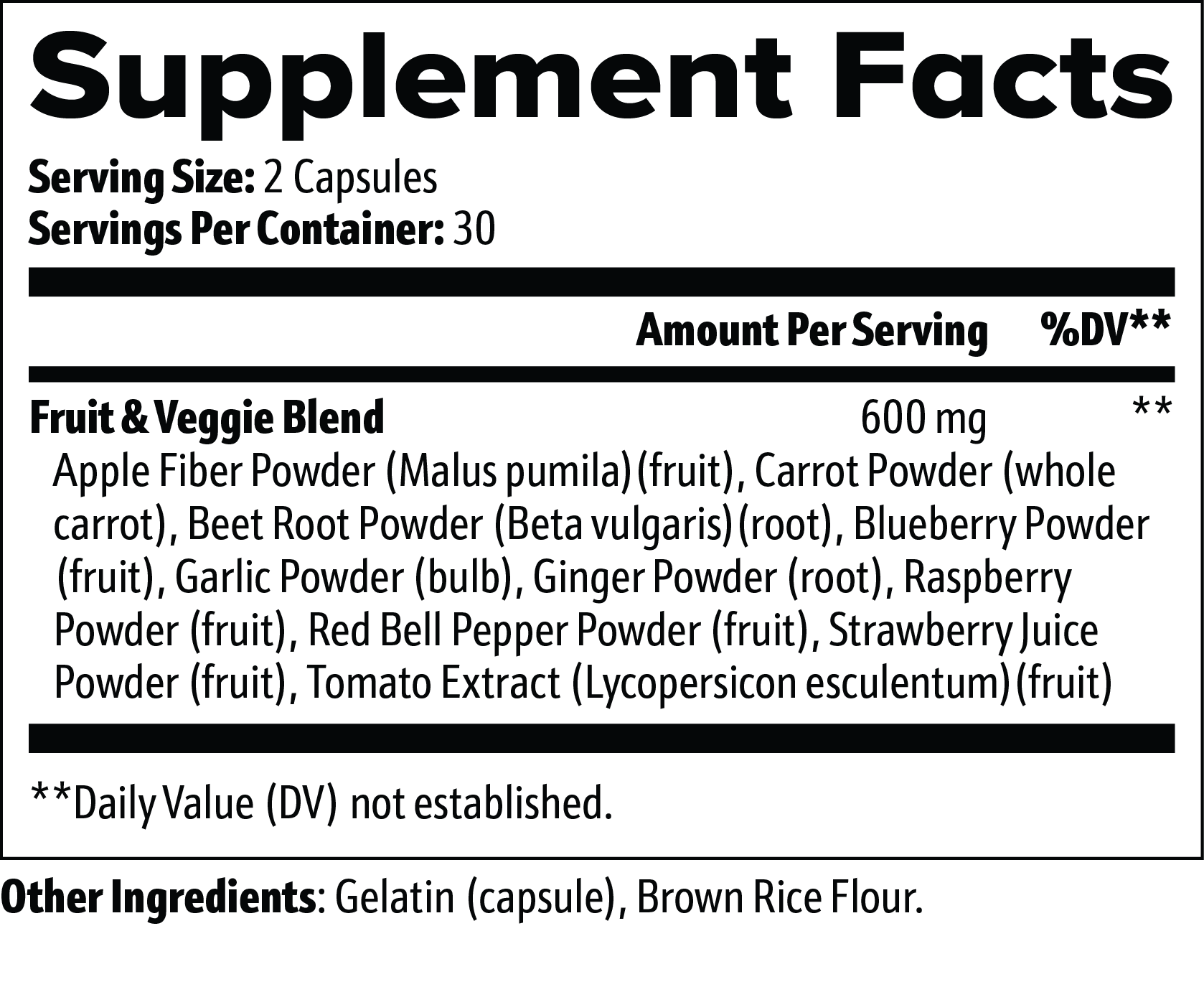 Fruit and Veggie Supplement