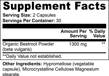 Beetroot capsule label