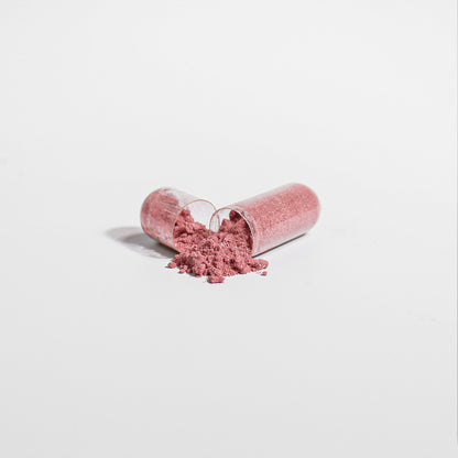 Beetroot capsule one open capsule