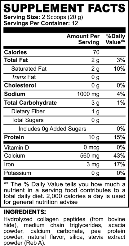 Collagen Coffee Creamer label