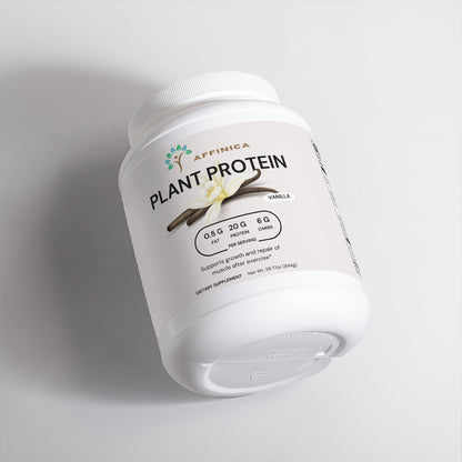 Vanilla Plant-Based Protein Powder container on its side