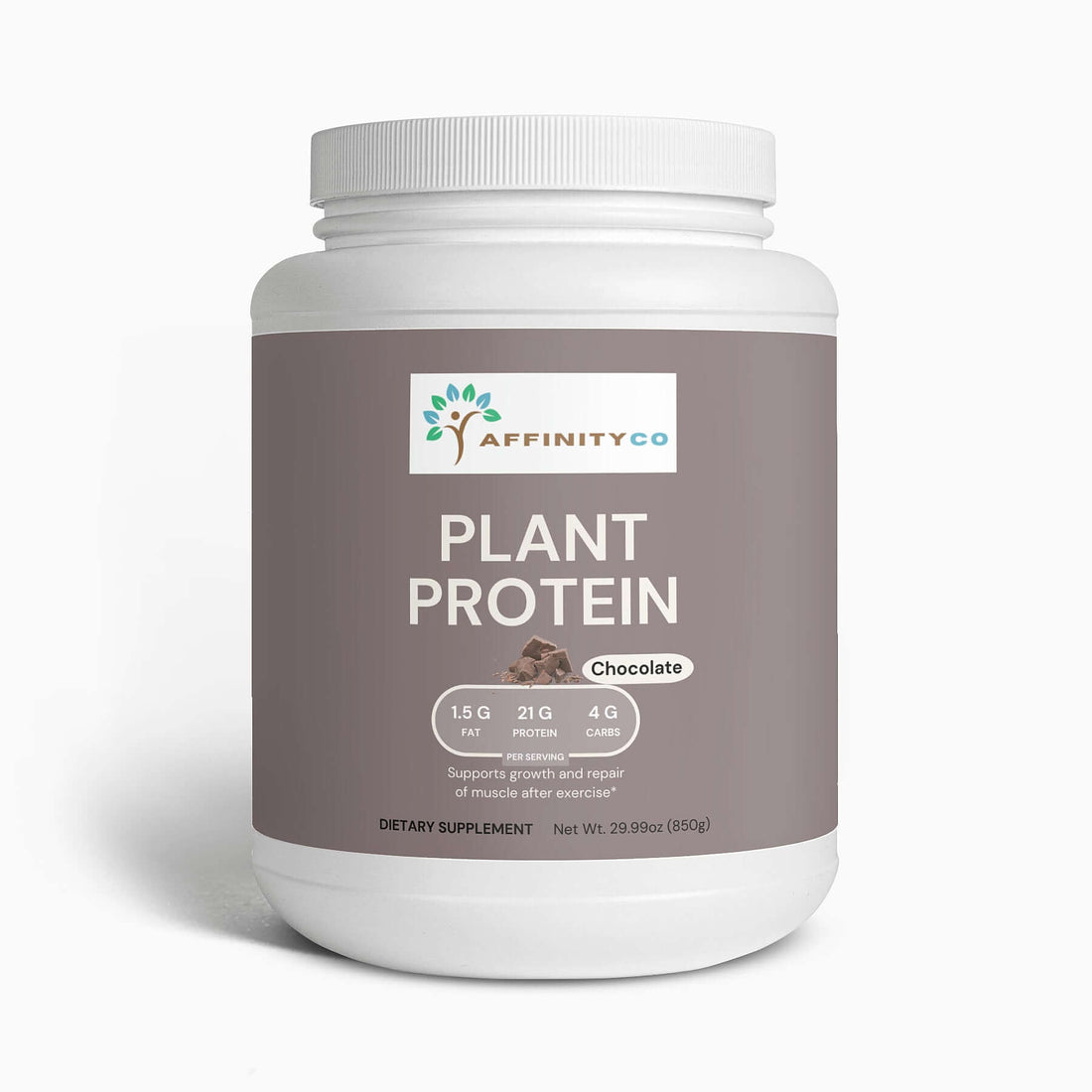 Chocolate Plant-Based Protein Powder jar