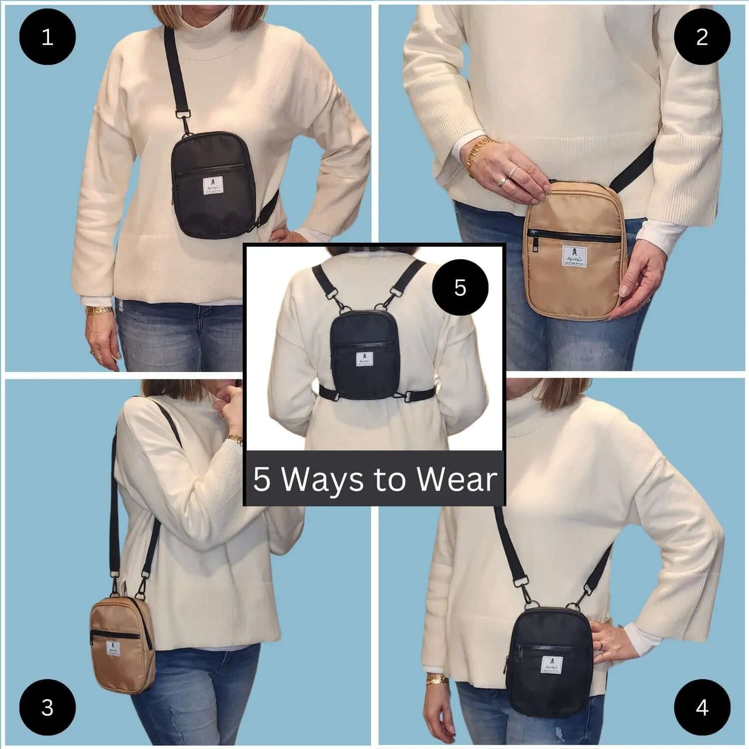 crossbody sling bag different ways to wear