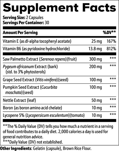 Prostate Support label