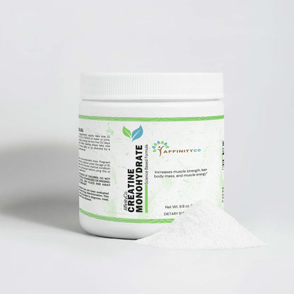 Raw Creatine Monohydrate front with powder