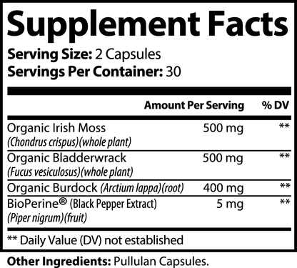 Sea Moss Capsules label