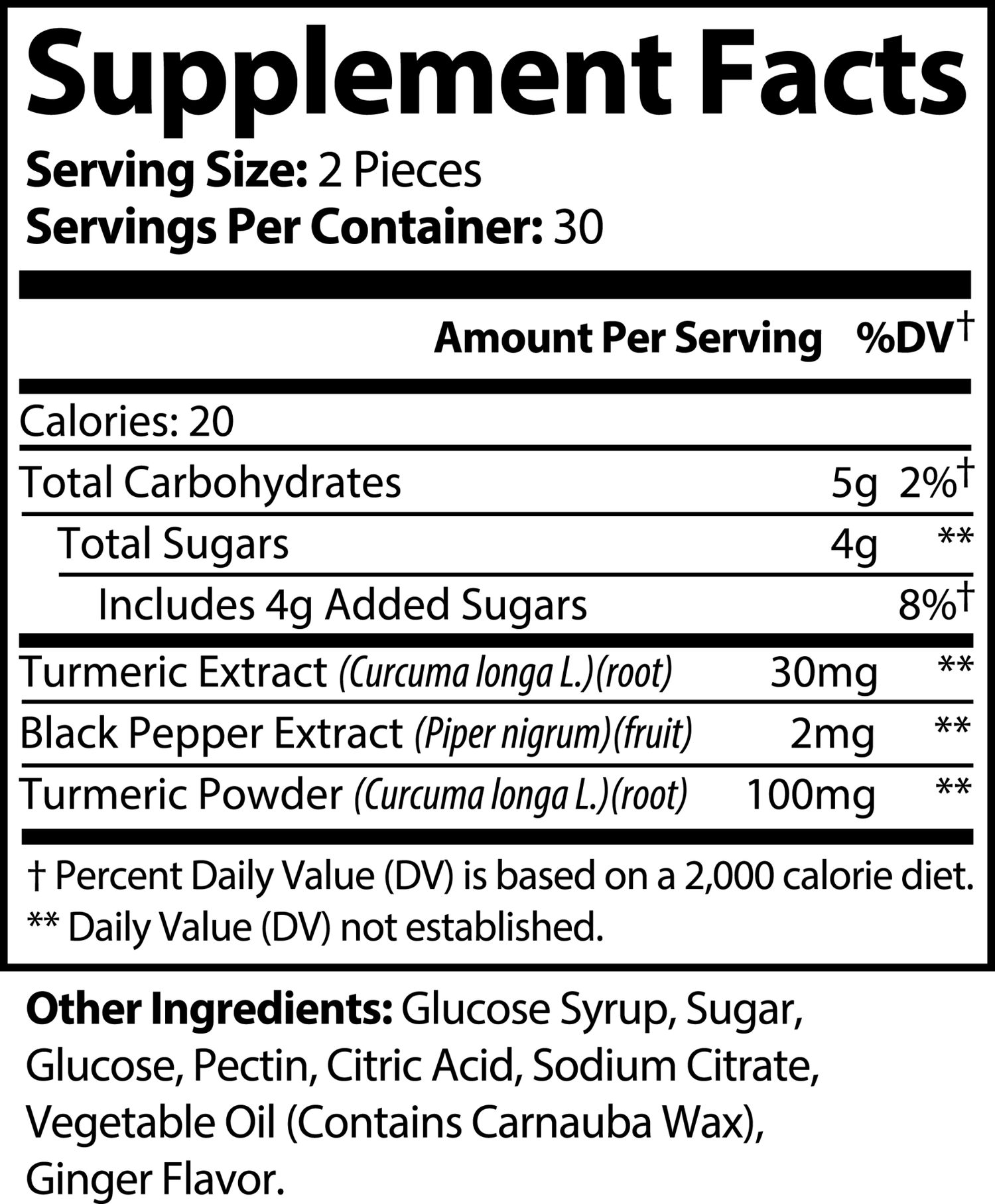 Turmeric Gummies label