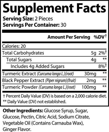 Turmeric Gummies label