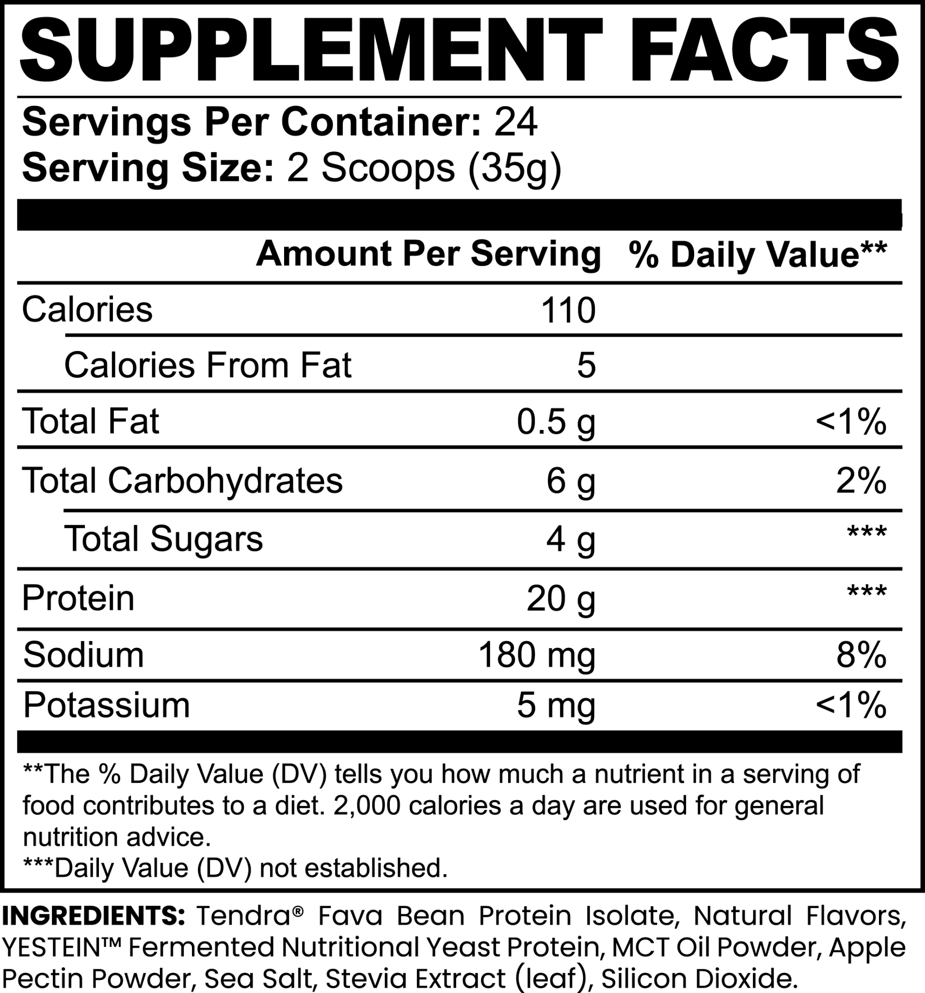 Vanilla Plant-Based Protein Powder label